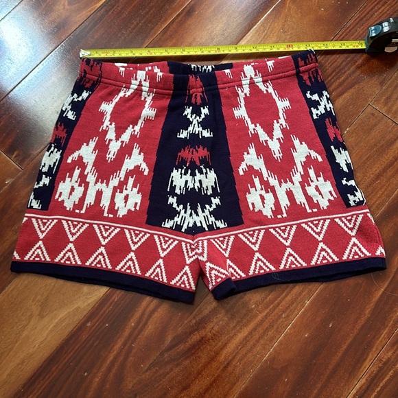 Urban Outfitters Red & Navy High-waist Knit Sweater Shorts Sz L | Sparkle & Fade - Picture 3 of 9